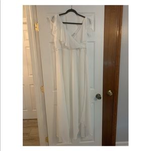 Baltic Born White Maxi Ruffle Dress